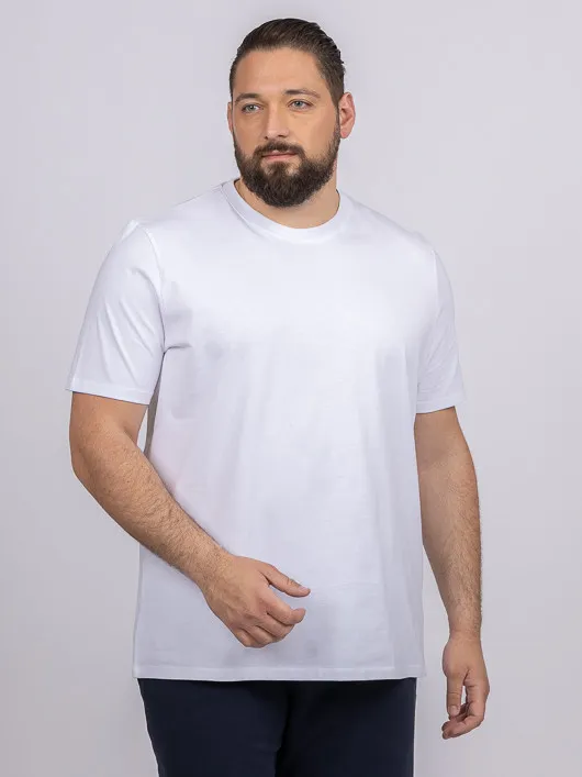 Tee-shirt Louis Blanc Col Rond Capel Grande Taille  homme grande taille - Capelstore