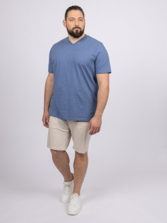 Tee-shirt Louis Col V Indigo Capel Grande Taille  homme grande taille - Capelstore
