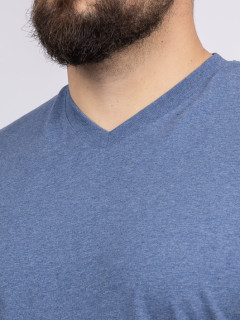 Tee-shirt Louis Col V Indigo Capel Grande Taille  homme grande taille - Capelstore