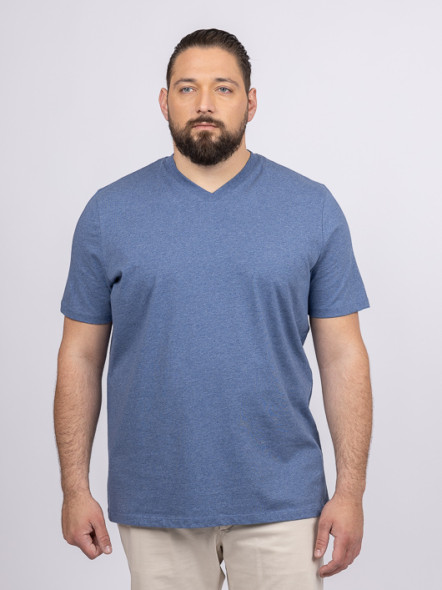 Tee-shirt Louis Col V Indigo Capel Grande Taille