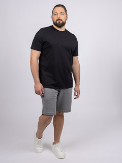 Tee-shirt Louis Col Rond Noir Capel Grande Taille  homme grande taille - Capelstore