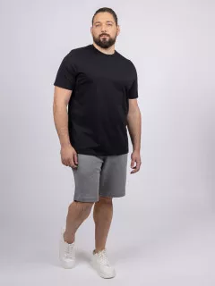 Tee-shirt Louis Col Rond Noir Capel Grande Taille  homme grande taille - Capelstore