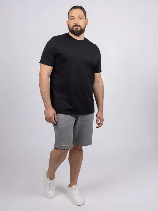 Tee-shirt Louis Col Rond Noir Capel Grande Taille  homme grande taille - Capelstore