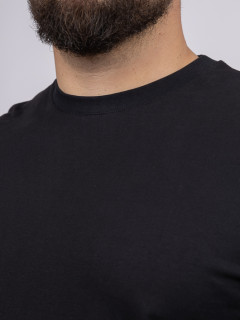 Tee-shirt Louis Col Rond Noir Capel Grande Taille  homme grande taille - Capelstore