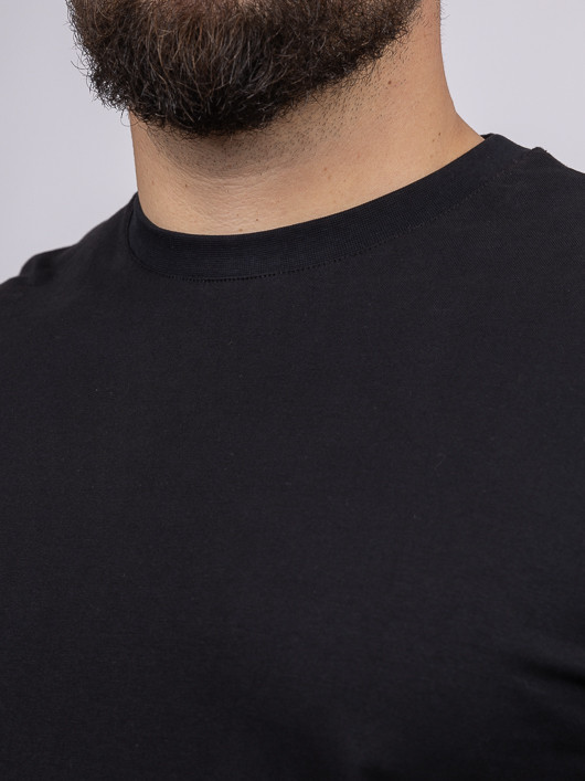 Tee-shirt Louis Col Rond Noir Capel Grande Taille homme grande taille - Capelstore
