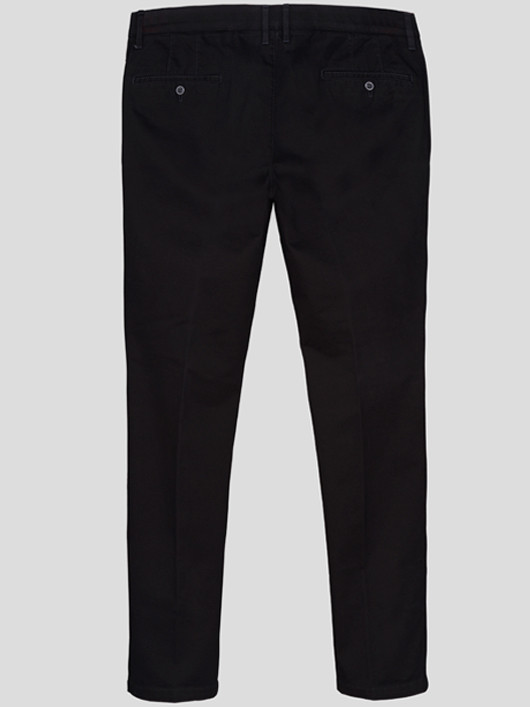 Pantalon coton uni chino noir homme grande taille | Capel