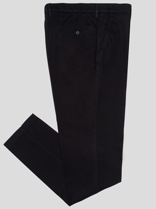 Pantalon coton uni chino noir homme grande taille | Capel