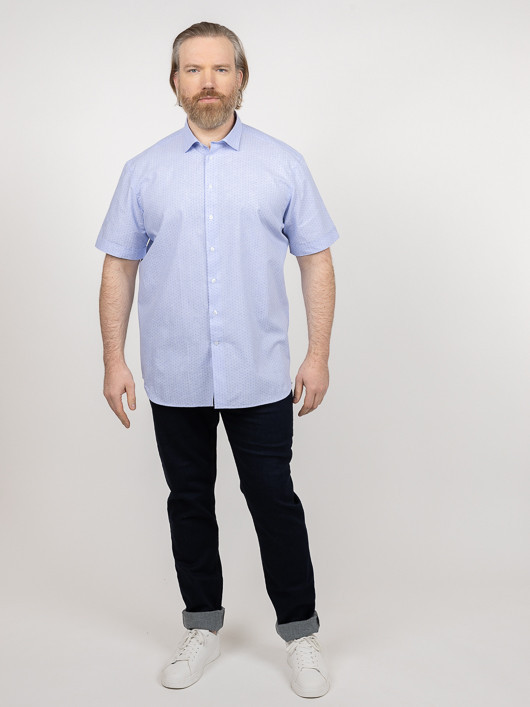 Chemisette Greg Petits Pois Capel Grande Taille bleu homme grande taille - Capelstore