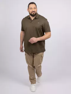 Polo PiquÃ© Kaki Paul & Shark Grande Taille kaki homme grande taille - Capelstore