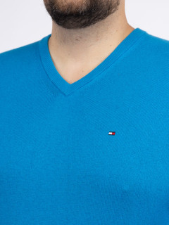 Pull Coton/cachem. Bleu Tommy Hilfiger Grande Taille  homme grande taille - Capelstore