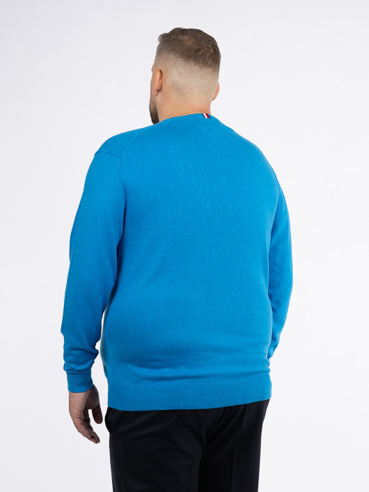 Pull Coton/cachem. Bleu Tommy Hilfiger Grande Taille homme grande taille - Capelstore