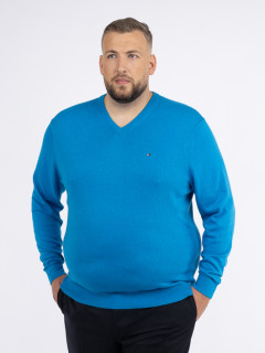 Pull Coton/cachem. Bleu Tommy Hilfiger Grande Taille  homme grande taille - Capelstore
