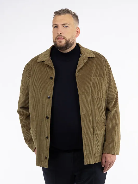 Veste Worker Velours Beige Capel Grande Taille  homme grande taille - Capelstore