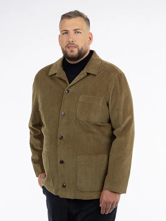 Veste Worker Velours Beige Capel Grande Taille  homme grande taille - Capelstore