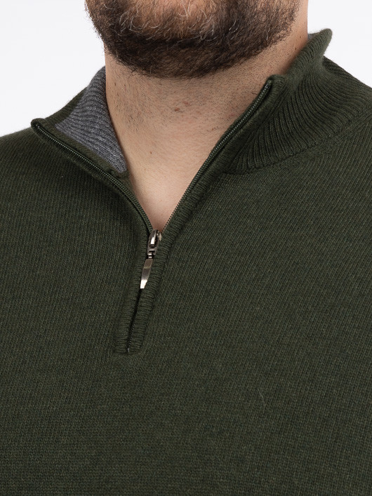 Pull Lino Camionneur Vert Capel Grande Taille  homme grande taille - Capelstore