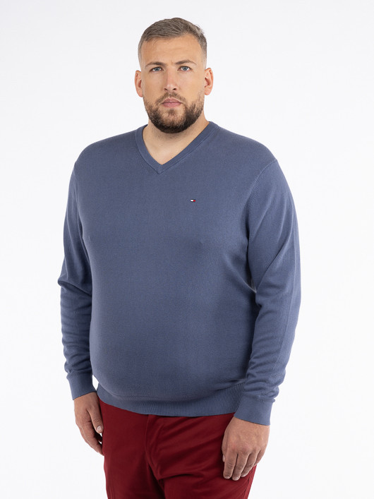 Pull Coton/cach. Indigo Tommy Hilfiger Grande Taille  homme grande taille - Capelstore