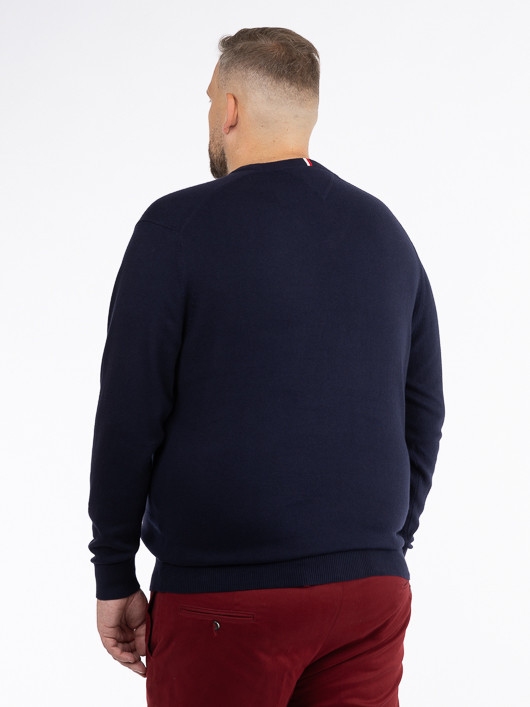 Pull Coton/cach. Marine Tommy Hilfiger Grande Taille  homme grande taille - Capelstore