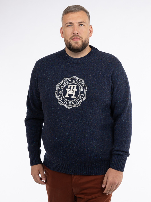 Pull Col Rond Monogramme Tommy Hilfiger Grande Taille  homme grande taille - Capelstore