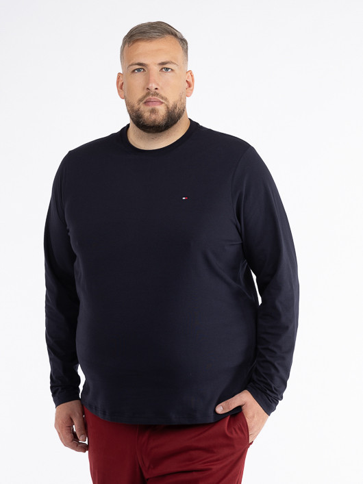 Tee-shirt Ml Uni Marine Tommy Hilfiger Grande Taille marine homme grande taille - Capelstore