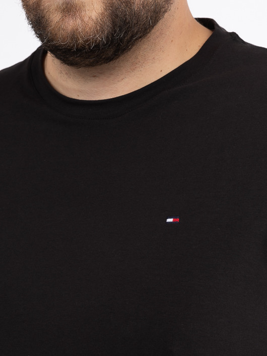 Tee-shirt Ml Uni Noir Tommy Hilfiger Grande Taille noir homme grande taille - Capelstore