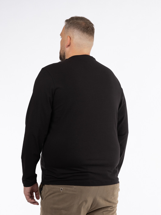 Tee-shirt Ml Uni Noir Tommy Hilfiger Grande Taille noir homme grande taille - Capelstore