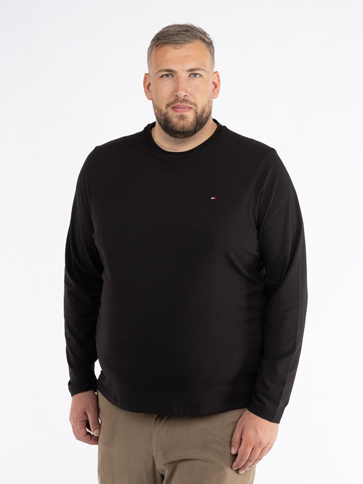 Tee-shirt Ml Uni Noir Tommy Hilfiger Grande Taille noir homme grande taille - Capelstore