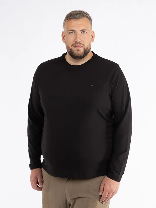 Tee-shirt Ml Uni Noir Tommy Hilfiger Grande Taille noir homme grande taille - Capelstore