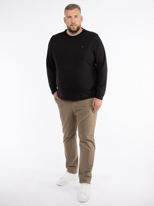 Tee-shirt Ml Uni Noir Tommy Hilfiger Grande Taille noir homme grande taille - Capelstore