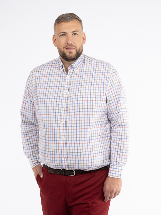 Chemise Carreaux Paul & Shark Grande Taille blanc homme grande taille - Capelstore