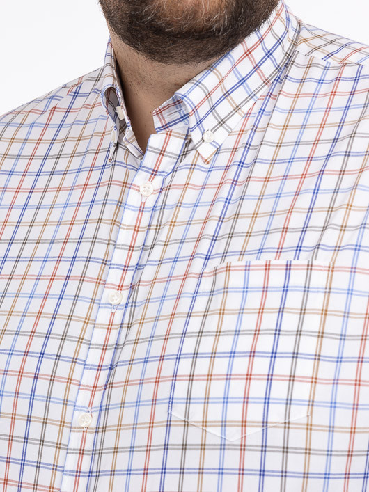 Chemise Carreaux Paul & Shark Grande Taille blanc homme grande taille - Capelstore