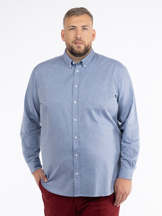 Chemise Ralph Bleue Chevrons Capel Grande Taille  homme grande taille - Capelstore