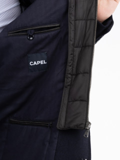 Manteau Marine Avec Parmenture Capel Grande Taille  homme grande taille - Capelstore
