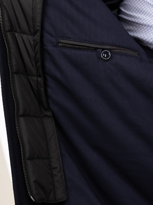 Manteau Marine Avec Parmenture Capel Grande Taille  homme grande taille - Capelstore
