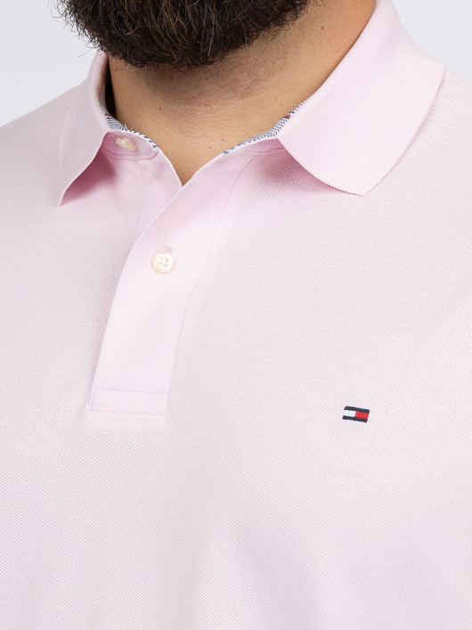 Polo Rose Logo Drapeau Tommy Hilfiger Grande Taille rose homme grande taille - Capelstore
