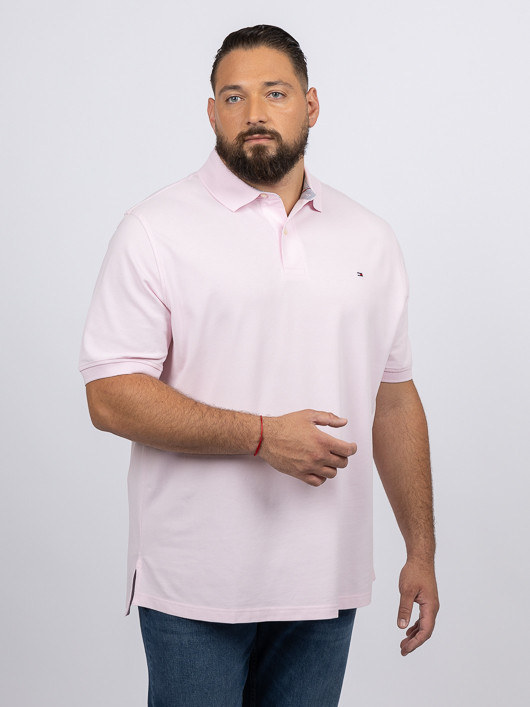 Polo Rose Logo Drapeau Tommy Hilfiger Grande Taille rose homme grande taille - Capelstore