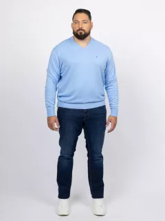 Pull Col V Bleu Tommy Hilfiger Grande Taille bleu homme grande taille - Capelstore
