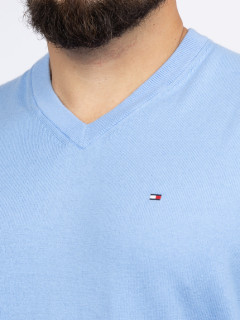 Pull Col V Bleu Tommy Hilfiger Grande Taille bleu homme grande taille - Capelstore