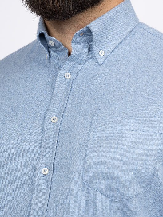 Chemise Flanelle Bleu Clair Paul & Shark Grande Taille bleu ciel homme grande taille - Capelstore