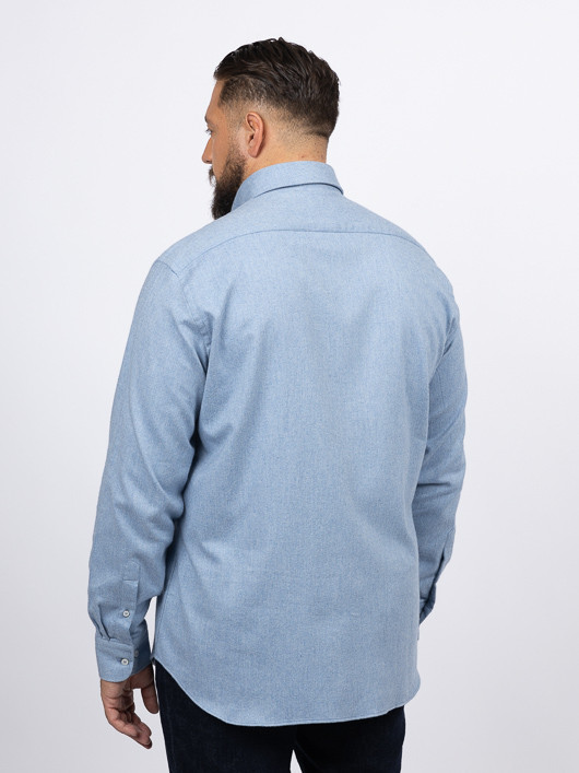 Chemise Flanelle Bleu Clair Paul & Shark Grande Taille bleu ciel homme grande taille - Capelstore