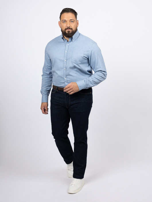 Chemise Flanelle Bleu Clair Paul & Shark Grande Taille bleu ciel homme grande taille - Capelstore
