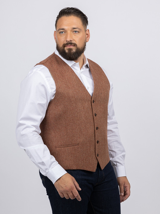 Gilet Chevrons Capel Grande Taille marron/rouge homme grande taille - Capelstore