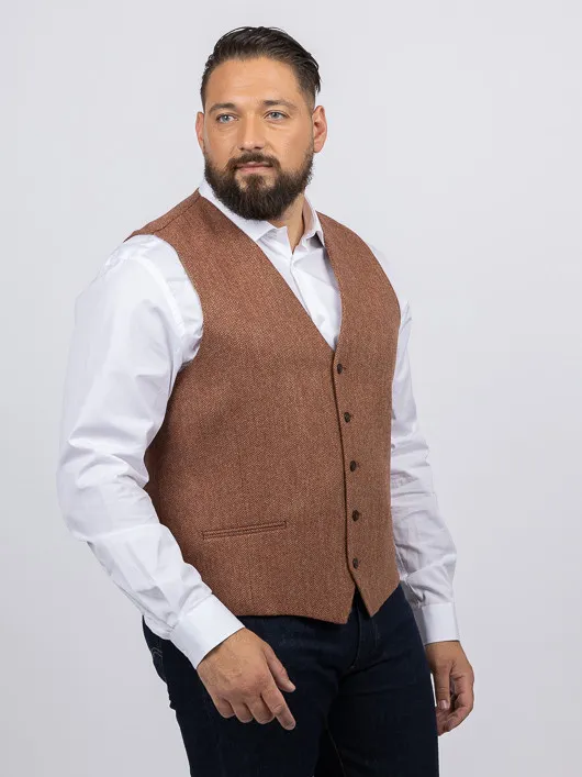 Gilet Chevrons Capel Grande Taille marron/rouge homme grande taille - Capelstore
