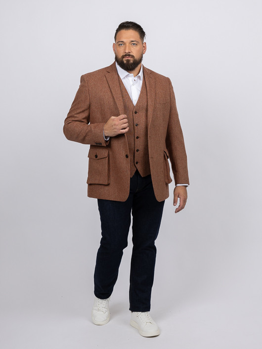 Gilet Chevrons Capel Grande Taille marron/rouge homme grande taille - Capelstore