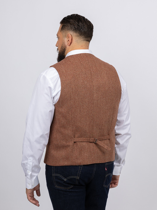 Gilet Chevrons Capel Grande Taille marron/rouge homme grande taille - Capelstore