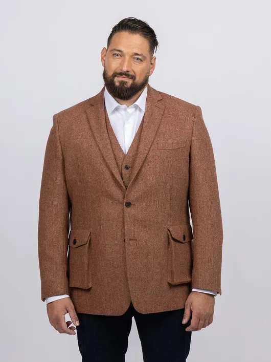 Veste Chevrons Capel Grande Taille marron/rouge homme grande taille - Capelstore