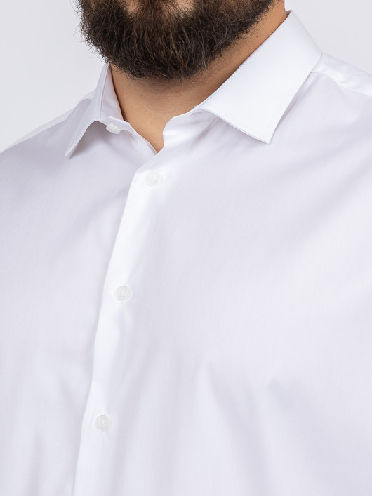 Chemise en coton dobby blanche homme grande taille | Capel