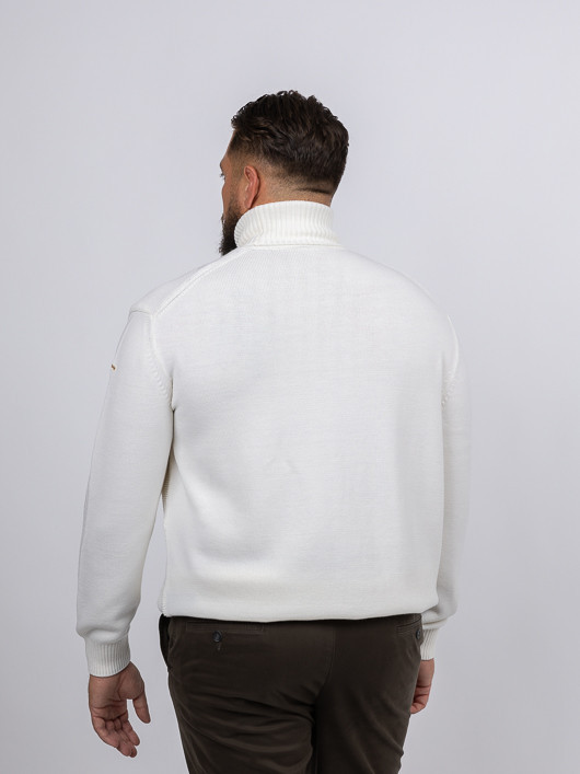 Pull Col Montant Paul & Shark Grande Taille ecru homme grande taille - Capelstore