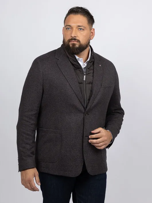 Veste Avec Parmenture Bugatti Grande Taille marron/marine homme grande taille - Capelstore