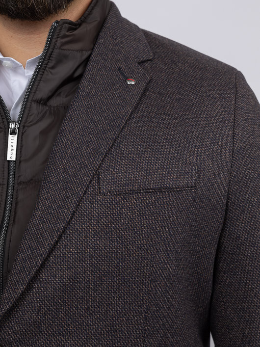 Veste Avec Parmenture Bugatti Grande Taille marron/marine homme grande taille - Capelstore