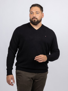 Pull Col V Noir Tommy Hilfiger Grande Taille noir homme grande taille - Capelstore